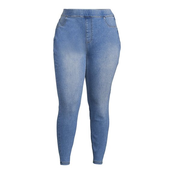 TERRA & SKY WOMEN'S SIZE OX 14 W JEANS MED WASH PULL ON JEGGINGS HIGH RISE NWT - Picture 5 of 11